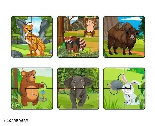 Wooden Premium Wild Animal Puzzles for Kids - Springkart