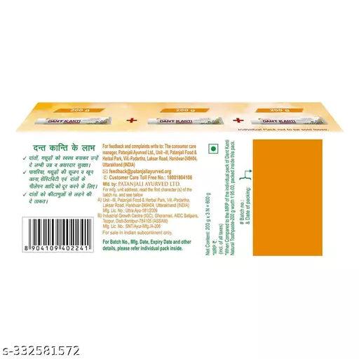 Patanjali DANT KANTI NATURAL(200GX3)BIG SAVER PACK - Springkart