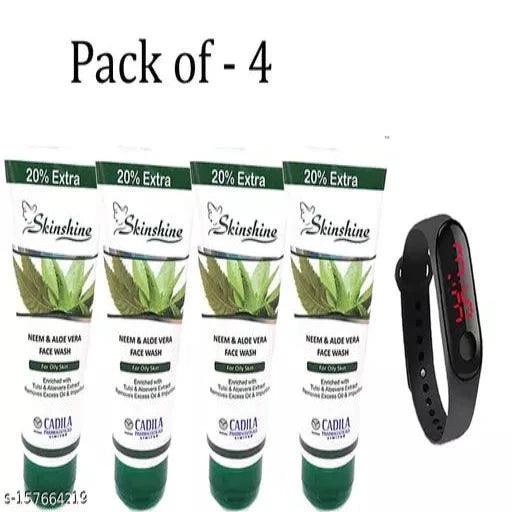Skinshine Neem Facewash & 1 LED Watch Free Pack of - 4 - Springkart