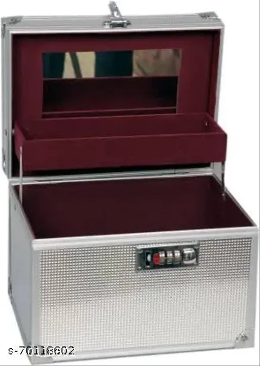 1 tray silver box Makeup Vanity Box And Organizers - Springkart