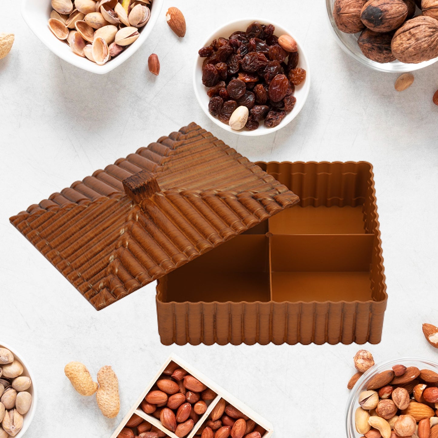 Plastic Multipurpose Dry Fruit Chocolates Mouth Box (1 Pc) - Springkart