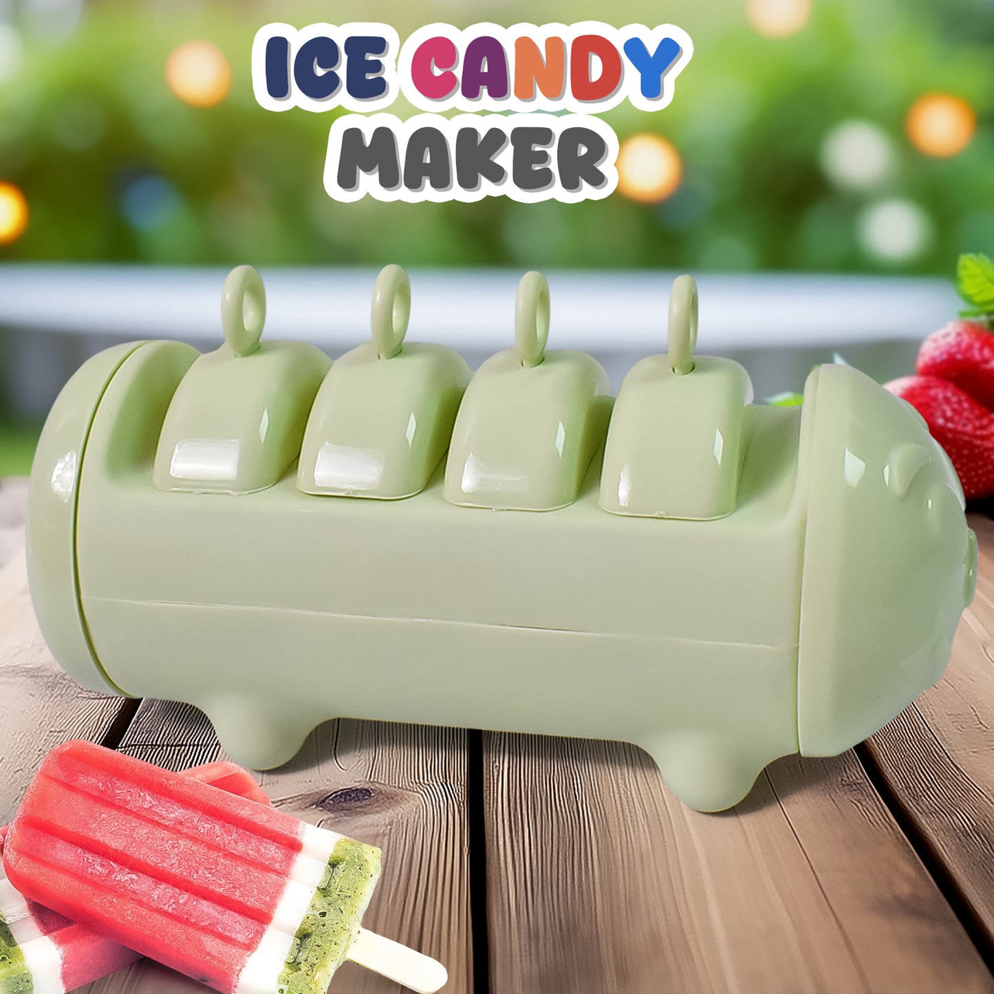 Plastic Ice Candy Maker 4 Compartment Grid Kulfi Candy (1 Pc) - Springkart