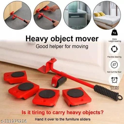 Furniture Lifter Mover Tool Set Heavy Duty Furniture Shifting Lifting Moving Tool with Wheels Pads for Easy and Safe Red Color - Springkart