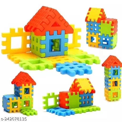 Building Block Set, My Happy House Home Building Blocks 65++ Pcs Big Size Blocks, Educational Learning Toy for Kids 3 to 8 Year Old Girls & Boys, Multicolor - Springkart