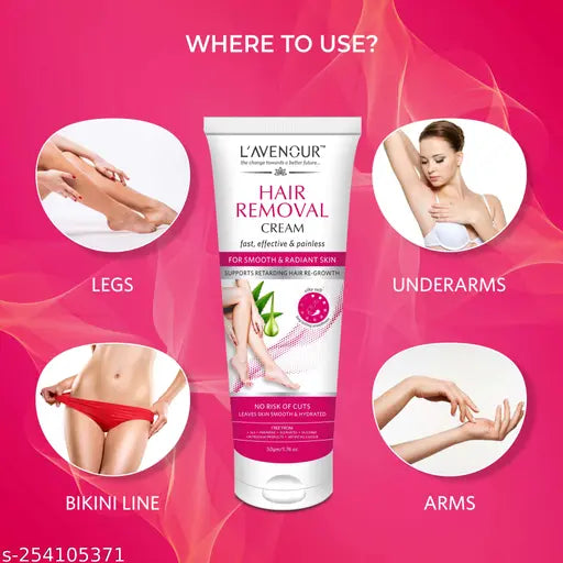 L'avenour Hair Removal Cream For Smooth & Radiant Skin - 50gm (Pack of 3) - Springkart
