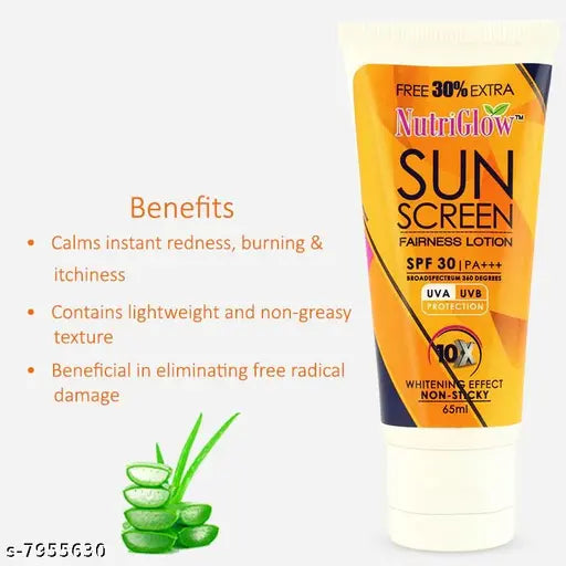 NutriGlow Sunscreen Fairness Lotion SPF 30 PA+++, 65ml