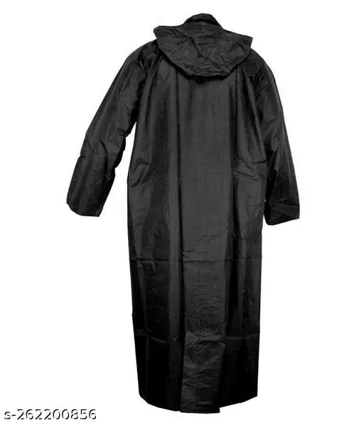 Waterproof Solid Men & Women Raincoat BLACK color - Springkart