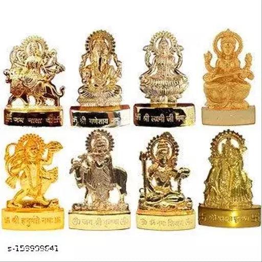 Gold Plated Idols- Ganesh,Laxmi ,Durga,Saraswati,Hanuman, Shiv, Radha Krishna,GAI Krishna - Springkart