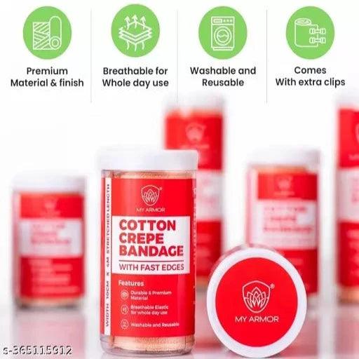 Cotton Crepe Bandage for Pain Relief, 10cm X 4mt, for Injury & Muscle Compression(Pack of 1) - Springkart