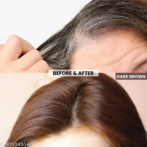 Natural Dark Brown Hair Colour Shampoo | 180 ml | Professional Salon Permanent Hair Color For Men and Women - Ammonia Free