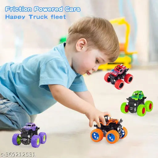 New Arrival Big Size Monster Truck,360 Degree Stunt Push go Truck for Toddlers Kids Gift (Pack of 2 Car) - Springkart