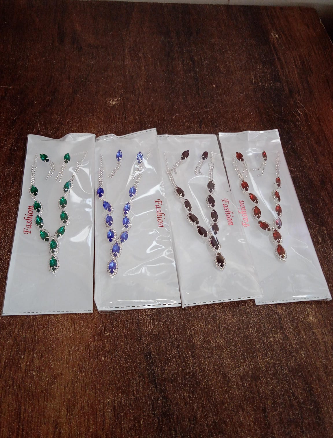 Necklace And Earrings Set Wedding Jewelry Set (1 Set Mix Color) - Springkart