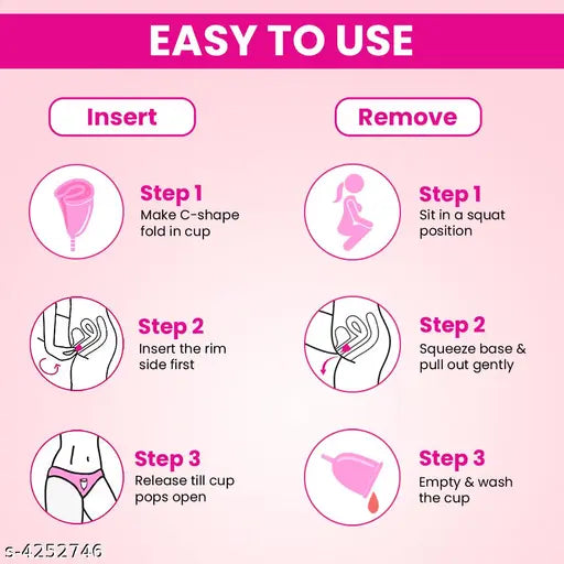 everteen Large Menstrual Cup for Periods | Odor-Free, Rash-Free, No Leakage | 12-Hour Protection | Reusable For Up To 10 Years | Medical-Grade Silicone | Free Pouch | Sanitary Cup for Feminine Hygiene - 1 Pack - Springkart