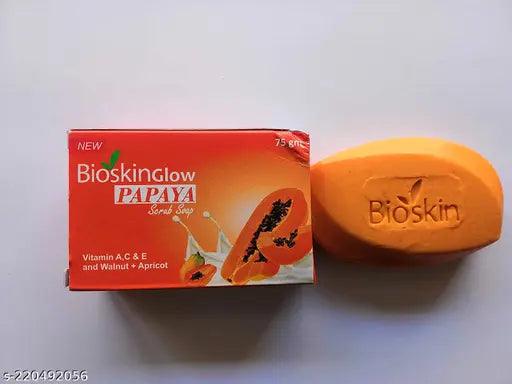 BioSkin Glow For Nautrually glowing Skin + Loofer Soap Free 75gm x 2 - Springkart