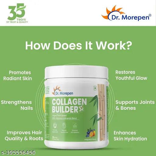 DR. MOREPEN Biotin+ for Hair Growth - 60 Veg Tabs & DR. MOREPEN Natural Collagen Builder, Orange berry Flavour - 250gm - Springkart