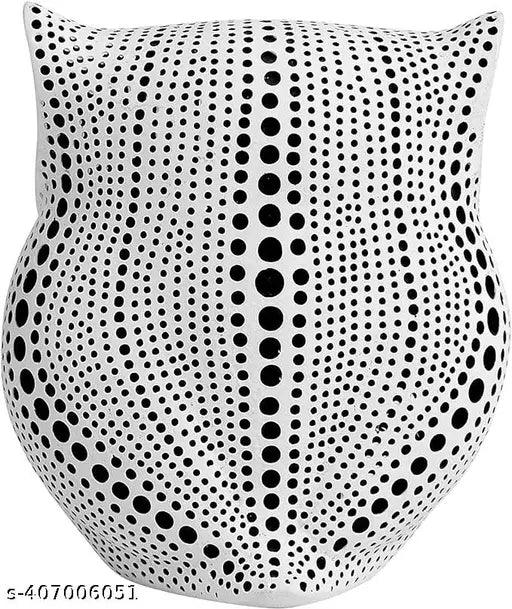 Modern Classy Lucky Owl Resin Art Figure Showpiece -(Pack of 1, White) - Springkart