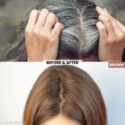 VIP Natural Brown Hair Color for Men & Women 20 ml, Pack of 5 | Ammonia Free Hair Dye Colour Shampoo