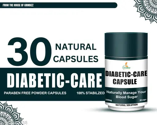 Diabetic-Care Capsule Natural Diabetes Control/Sugar Levels Control /(Pack Of 2)(60 Capsule) - Springkart