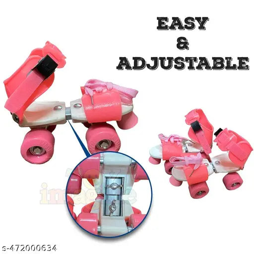 Skating Shoes with Adjustable up to 5-12 Years Age Group (Pink Colors) - Springkart