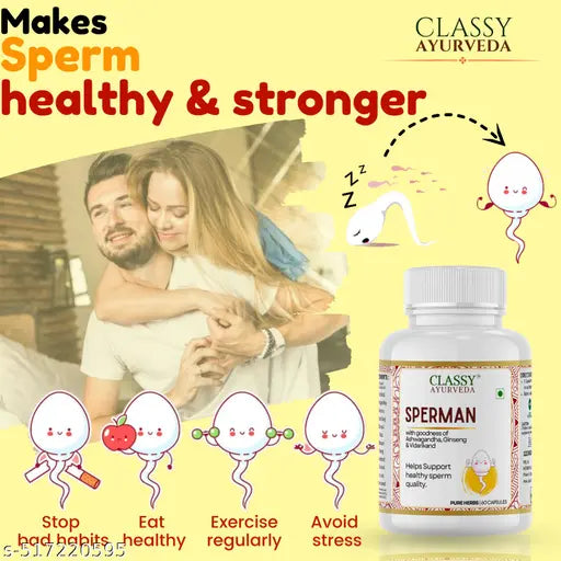Ayurvedic Sperman capsule | Pure herbs-No side effects-60cap - Springkart
