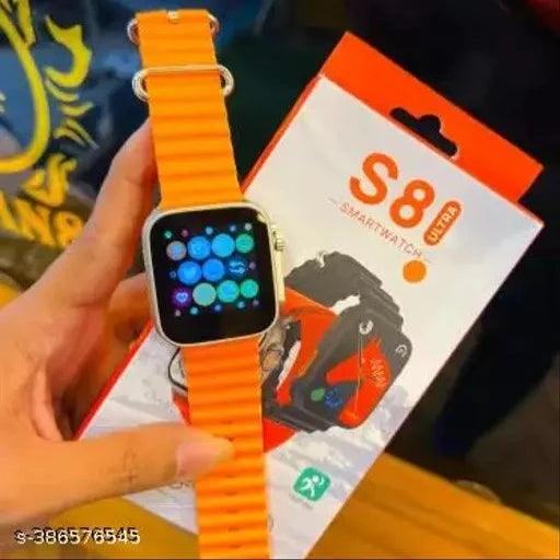 S8 Ultra Unisex Watch Series8 Sports NFC Waterproof T6 Smartwatch (Orange Strap, Free Size) - Springkart