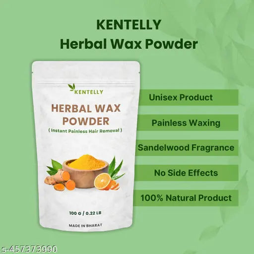 Herbal Face Hair Removal Wax Powder For Women, Painless Wax Powder For Women, WAXING POWDER FOR HAIR REMOVAL WOMEN, For Underarms, For Body, For All Skin - 100g - AH06 - Springkart