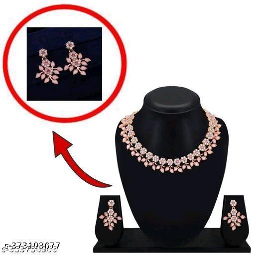 Bhumi09 Premium Quality Micro Rose Gold Plated Gold Necklace Chain with Earring - Springkart