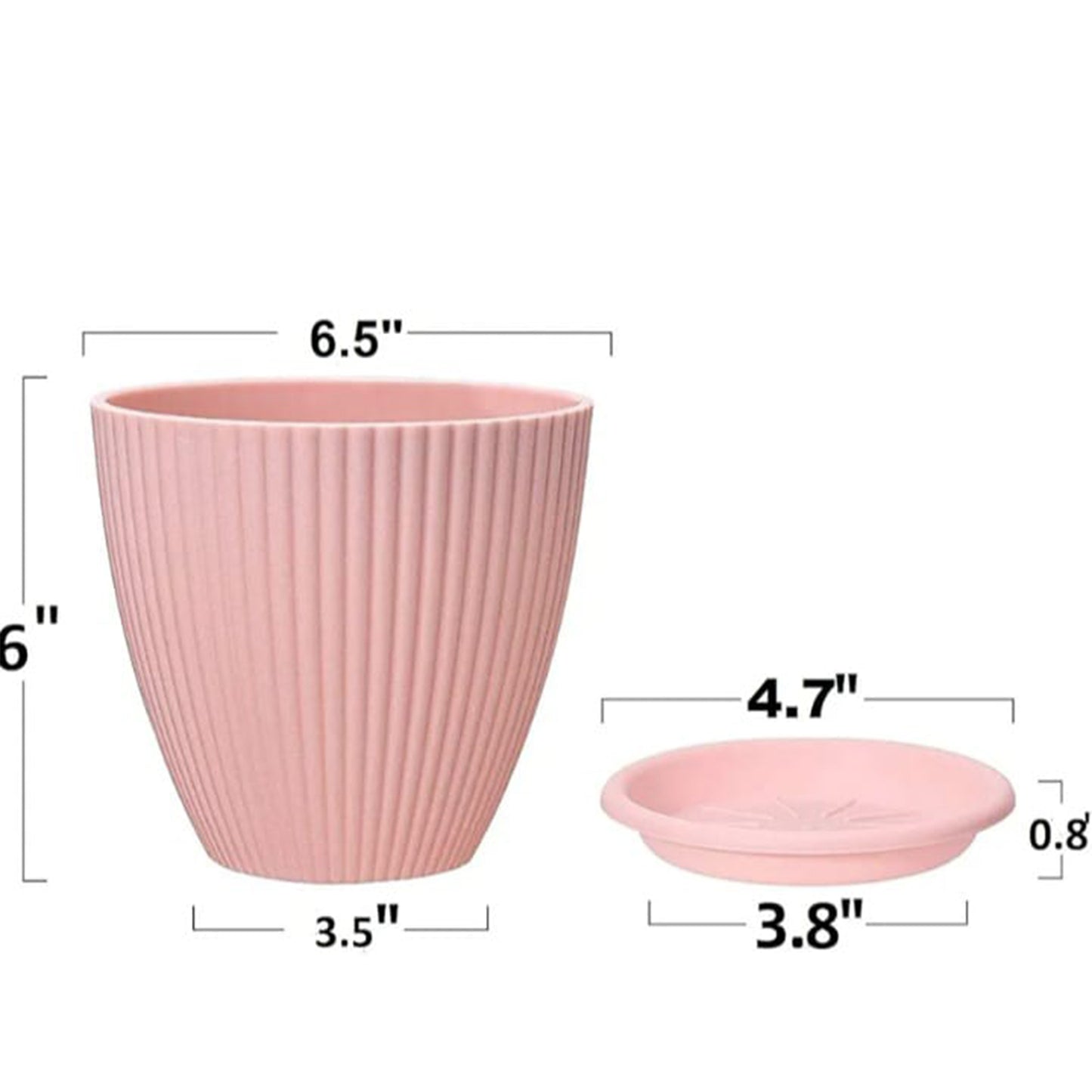 Plastic Flower Pot With Bottom Tray (5 Pcs Set) - Springkart