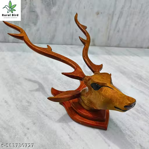 Rural Bird Deer Head Wall Hanging Decorative Showpiece Double Base Premium Quality