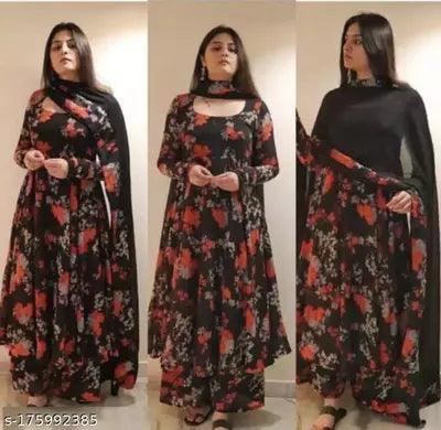 New Latest Pretty Floral Designer Woman Gowns - Springkart