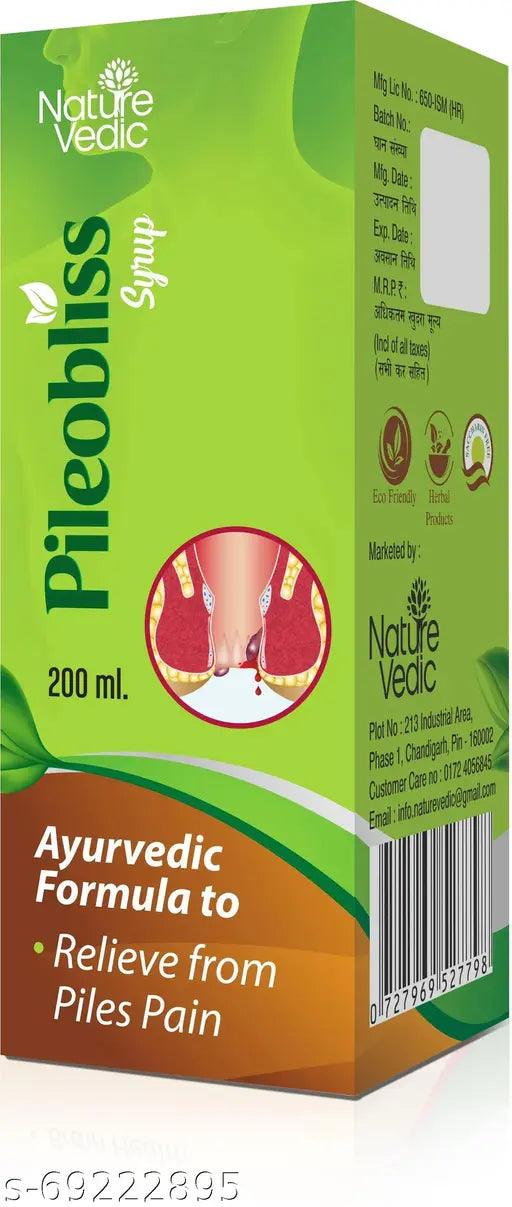 Nature Vedic Pileobliss Syrup-for Piles , Hemorrhoids , Itching - Piles Care 200ml - Springkart