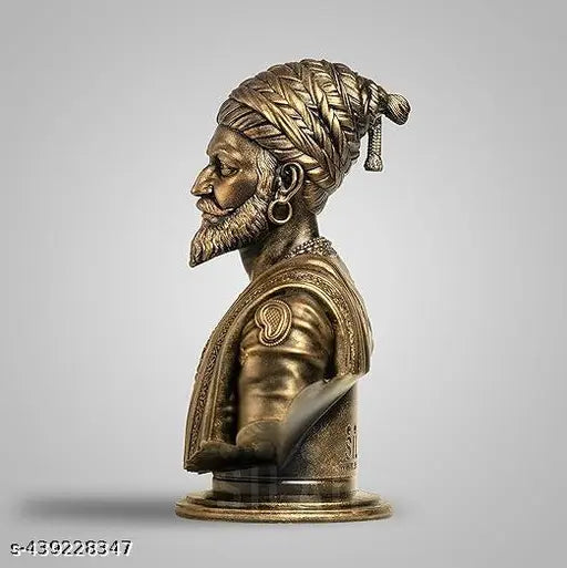 DAY CREATION Chhatrapati Shivaji Maharaj Sculpture - Antique Bronze Colour