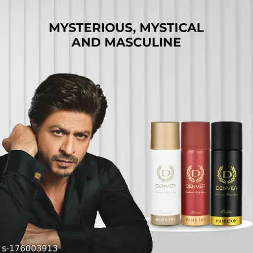 DENVER Caliber,Honour & Imperial Nano Travel Size Pack Deo Perfume Body Spray - For Men (50ml X 3 )