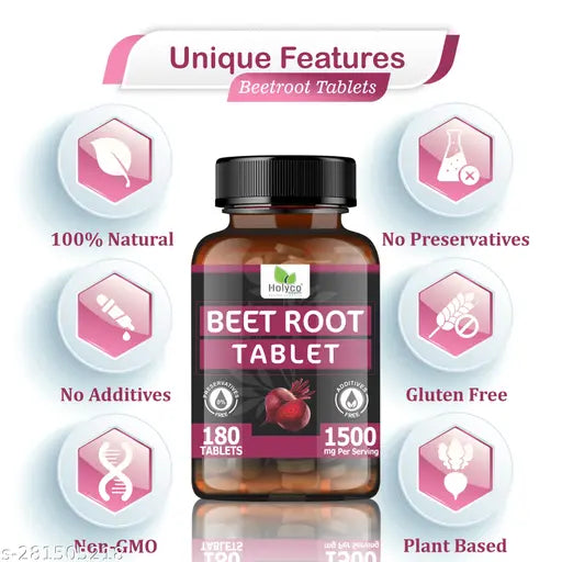 Red beet Root Natural, No Additivies and Preservetives Tablet - 180 tablets - Springkart