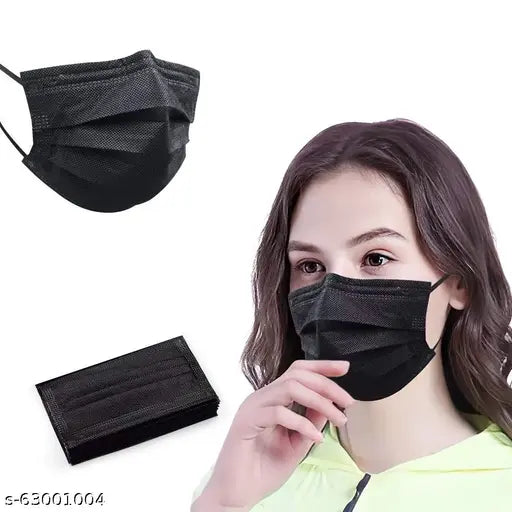 3 Ply Disposable Face Masks | with Nose Clip Pin | 99% Anti Bacterial | Medical Grade ( Pack of 100 ) - Springkart