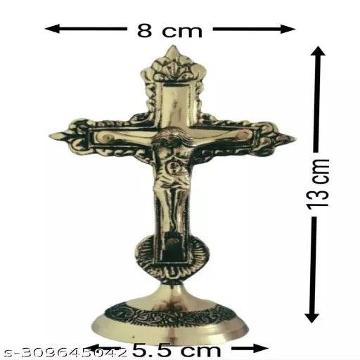 pure brass Christian Cross Jesus Christ Tabletop Statue - Springkart