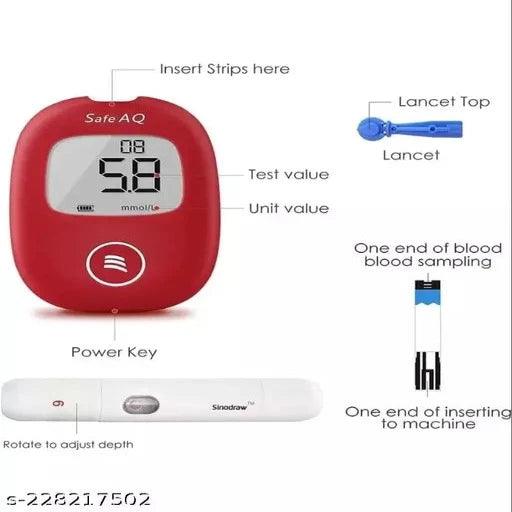 SAFE AQ GLUCOMETER WITH 10 STRIPS - Springkart
