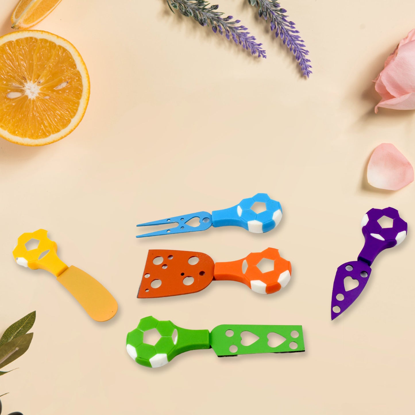Football Soccer Cheese Knife Set (5 Pcs Set) - Springkart