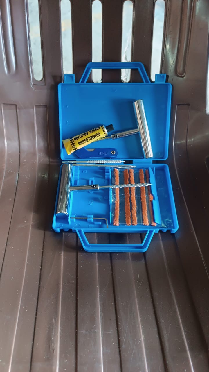 Portable Tire Repair Kit Tyre Repairing Tool Set With Box (13 Pcs Set) - Springkart