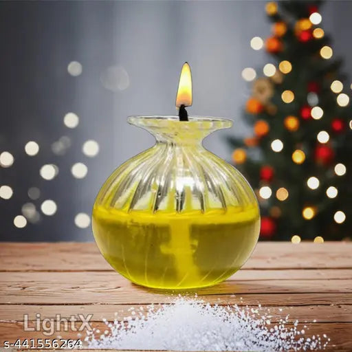 White Kayampura Diwali Borosilicate Glass Modak Diya - Springkart