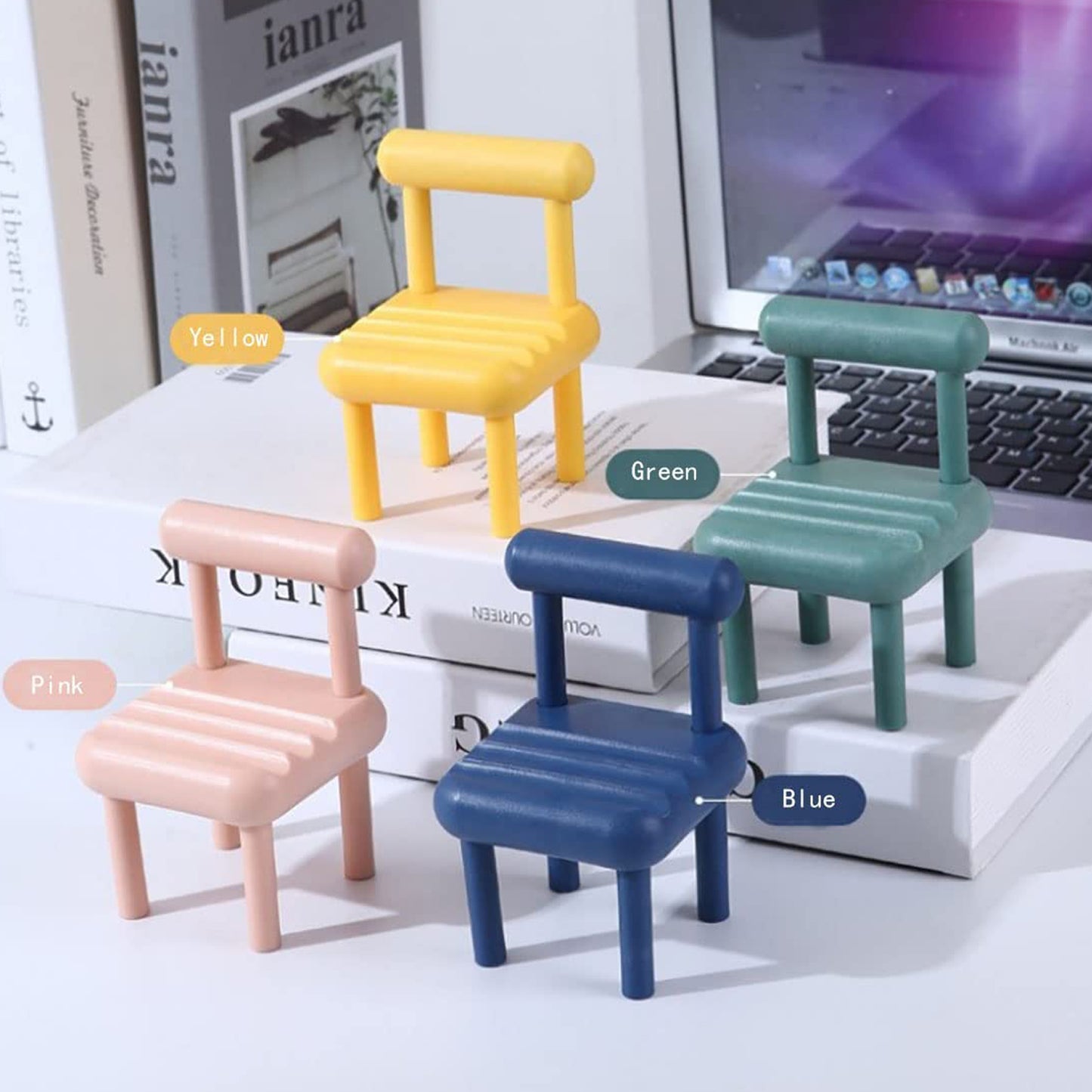 Mobile Phone Holder Mini Chair Cell Phone Stand Portable Smartphone Dock Cellphone Holder For Desktop Design Compatible With All Mobile Phones (1 Pc) - Springkart