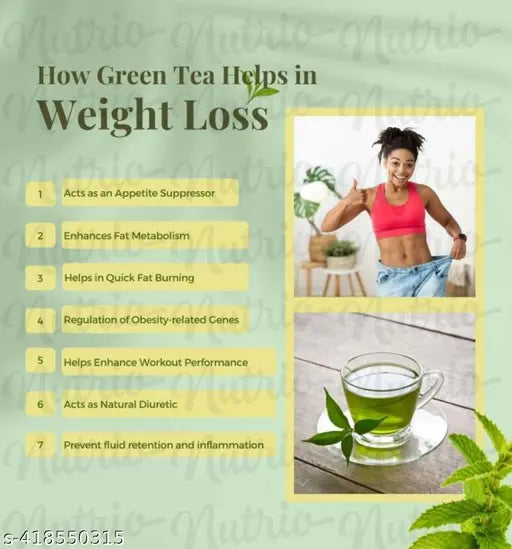 Nutrio Chamomile Green Tea, Helps in Weight loss -100gm- 1 Month Pack - Springkart