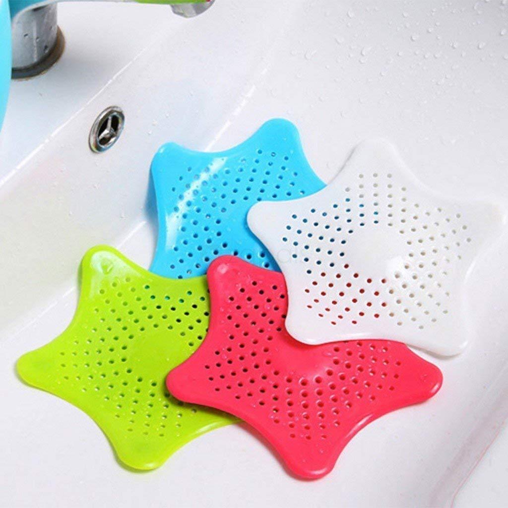 0829 Silicone Star Shaped Sink Filter Bathroom Hair Catcher Drain Strainers For Basin - Springkart