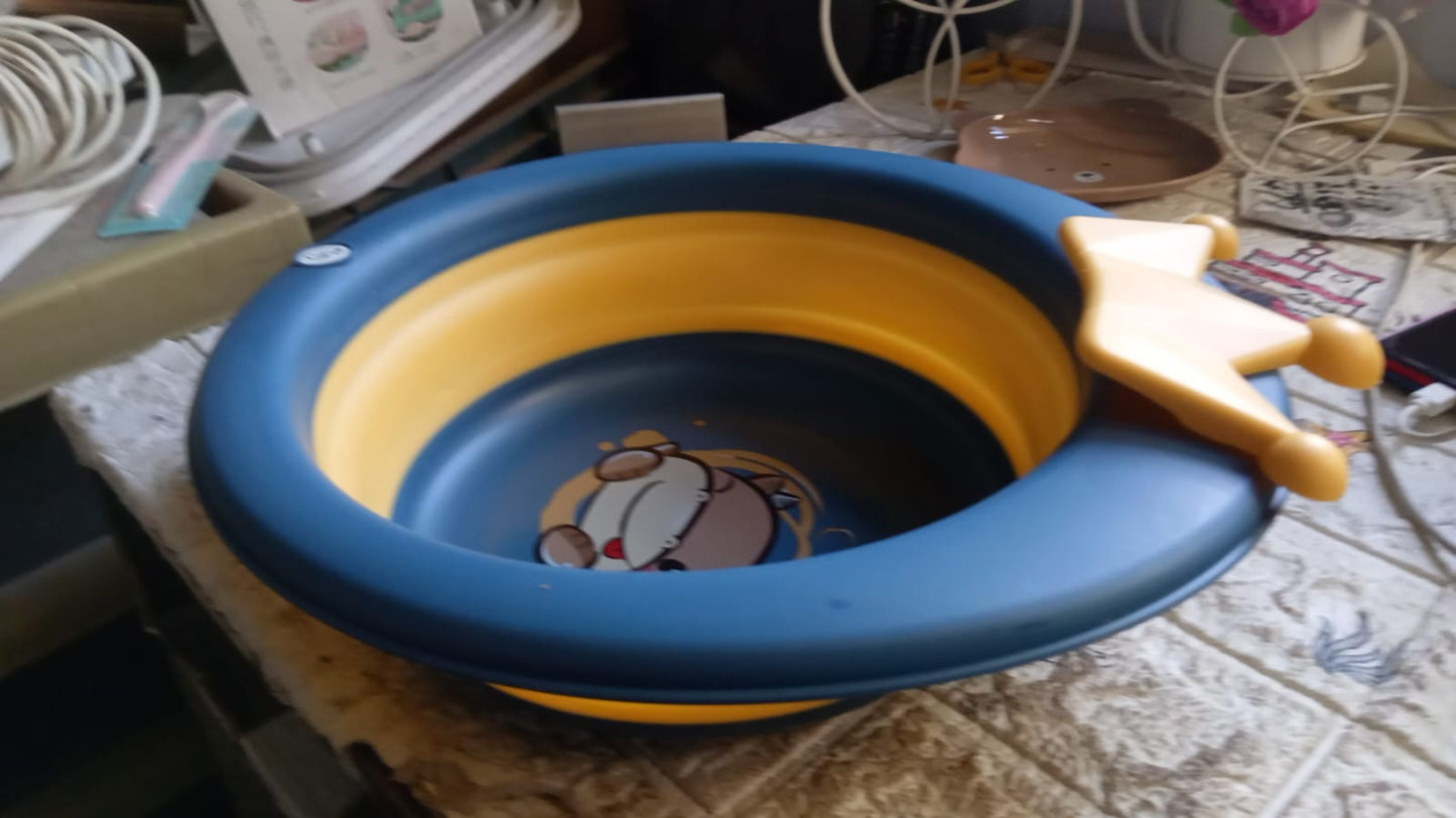 17514 Cartoon Shape Wash Basin Space Saving Multi Function Foldable Baby Wash Basin Easy Clean Lightweight Thicken For Washing Face For Home (33x31 Cm 1 Pc) - Springkart