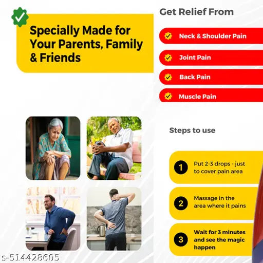 3 x 40 ml Pack of 3 Hiran Pain Relief Oil Fast-Acting Formula That Actually Works - Springkart