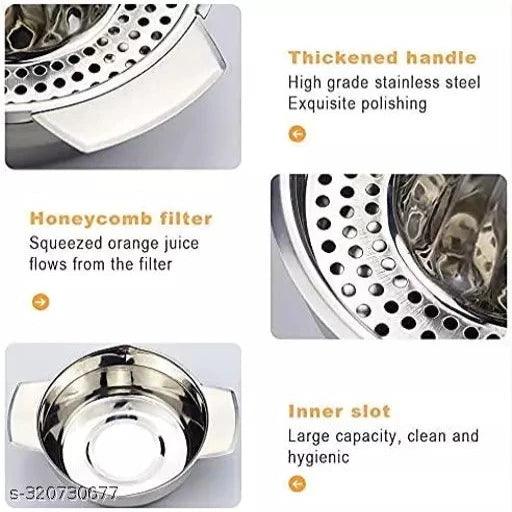 stainless steel manual citrus juicer hand cold press lemon and orange juicer and squeezers with Round Bowl - Springkart