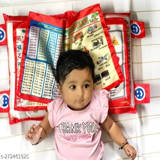 NEW Baby Learning Cushion Soft Pillow Cum Book with English and Hindi for Kids (Multicolour) baby pillow - Springkart