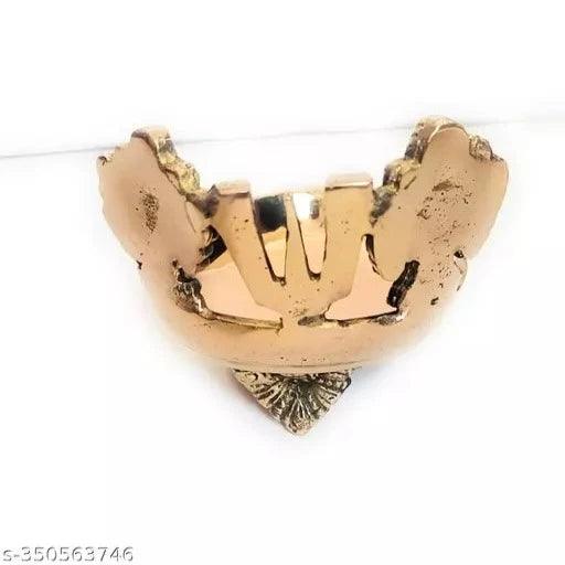 BRASS SHANKH CHAKRA NAMAH DIYA 400 gm - Springkart