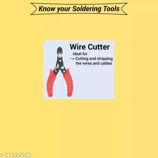 Electronic Gadget New 10 Items Mobile Soldering Iron Equipment Tool Machine Combo Kit Set with Flux Paste and Wire 25 W Simple (Flat Tip) - Springkart