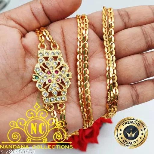 TRADITIONAL IMPON RATTAI VADAM CHAIN SIDE LOCKET MUGAPPU CHAIN IMPON JEWELLERY - Springkart